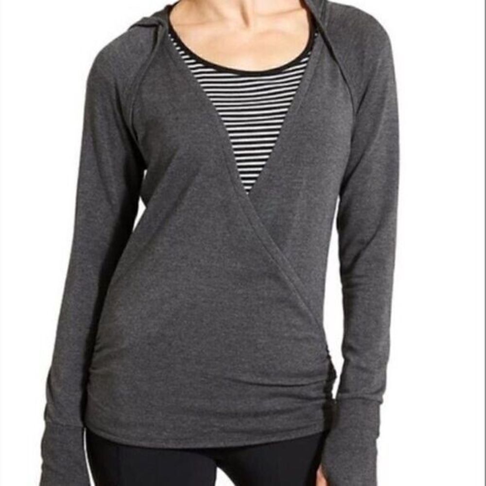 Athleta Crossover Gray Pullover Soft Sweatshirt Modal Blend Size M 348828-01‎